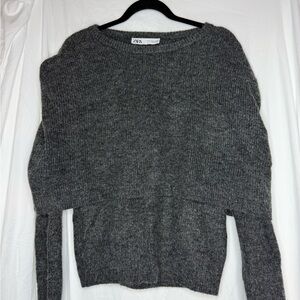 Zara Charcoal Women's Crew Neck Sweater